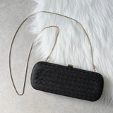 ボッテガ ヴェネタ イントレチャート サテン パーティーバッグ ブラック - NEWSED