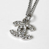 シャネル ココマーク ラインストーン ネックレス シルバー - NEWSED