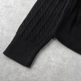 ポロ ラルフローレン ロゴ 刺繍 ケーブル編み カーディガン ブラック キッズ - NEWSED