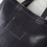 コムデギャルソン ステッチ トートバッグレザー ネイビー / ブラウン - NEWSED