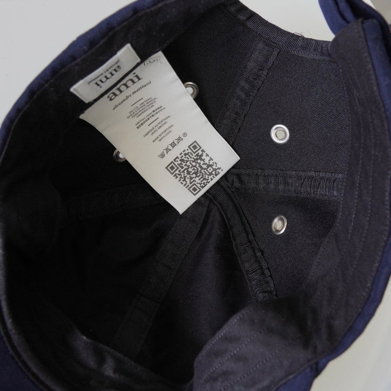 アミパリ アミ パリス ハートロゴ キャップ ネイビー 保存袋付き - NEWSED