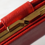 セリーヌ サークル金具 レザー 二つ折り財布 レッド - NEWSED