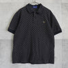 Fred Perry logo embroidered checkered short sleeve polo shirt in grey