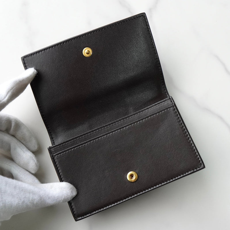 ボッテガ ヴェネタ イントレチャート 二つ折り カードケース ブラウン - NEWSED