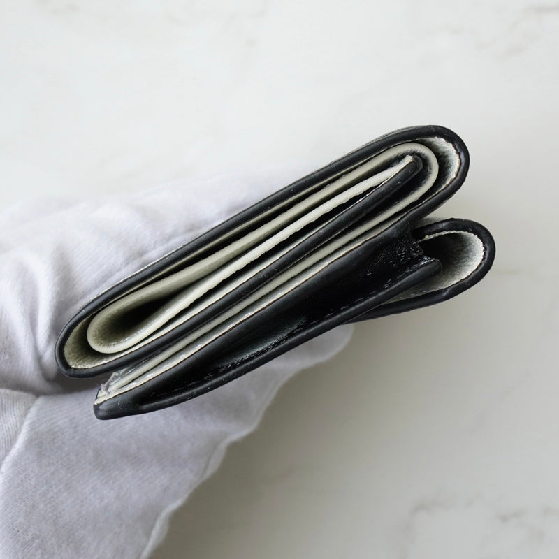 バレンシアガ ペーパーミニ レザー 三つ折り財布 コンパクトウォレット ブラック - NEWSED