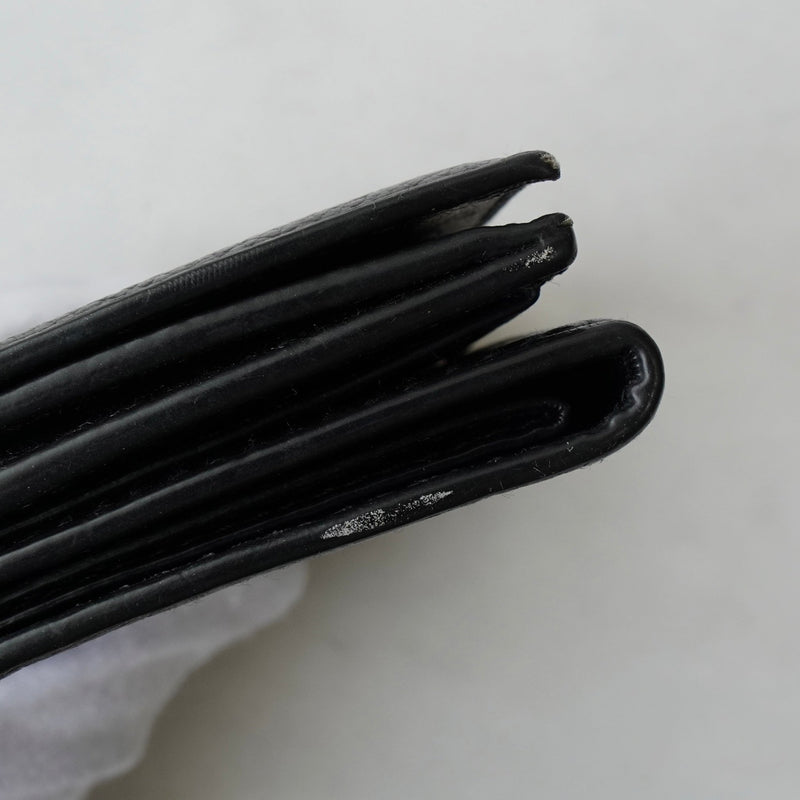 バレンシアガ エブリティ レザー 三つ折り財布 コンパクトウォレット ブラック - NEWSED