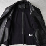 ルドサック 本革 ソフトレザー ダブル ライダースジャケット レザージャケット ブラック メンズ - NEWSED