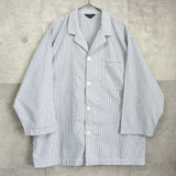 セリーヌ ヴィンテージ ストライプ柄 ロゴ 刺繍 パジャマシャツ 長袖シャツ ブルー - NEWSED