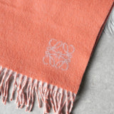 ロエベ アナグラム ダブルフェイス リバーシブル ウール アンゴラ マフラー ピンク / グレー - NEWSED