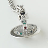 ヴィヴィアン ウエストウッド ミニ オーブ ラインストーン シルバー ネックレス - NEWSED