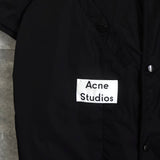 アクネ ストゥディオズ リバーシブル フェイスロゴ ナイロン 半袖シャツ ジャケット ブラック - NEWSED