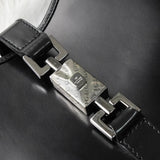 グッチ ジャッキー レザー トートバッグ ハンドバッグ ブラック - NEWSED