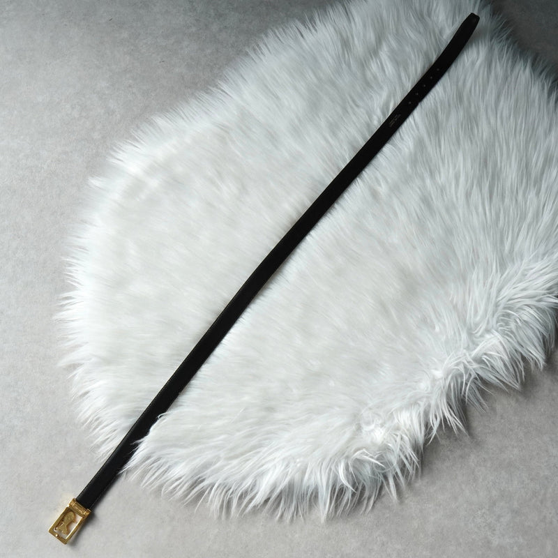 セリーヌ ヴィンテージ サルキー 輪馬車 レザー ベルト ブラック / ゴールド - NEWSED