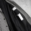 Ami Paris Houndstooth Wool Balmac Coat with Belted Waist Black/White