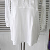 Courreges Square Neck Ruffle 3/4 Length Tunic Cut and Sewn in White