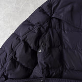 バーバリー ブリット ノバチェック裏地 ダウンジャケット コート フード取り外し可 ウエストベルト付き ネイビー - NEWSED