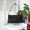 Fendi Mamma Bucket Zucchino Double Flap Nylon Canvas One Shoulder Bag Brown