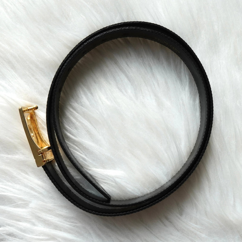 セリーヌ ヴィンテージ サルキー 輪馬車 レザー ベルト ブラック / ゴールド - NEWSED