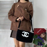 シャネル ココマーク パイル地 ノベルティ ショルダーバッグ ブラック - NEWSED