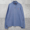 Polo Ralph Lauren logo embroidered half-zip sweatshirt in blue