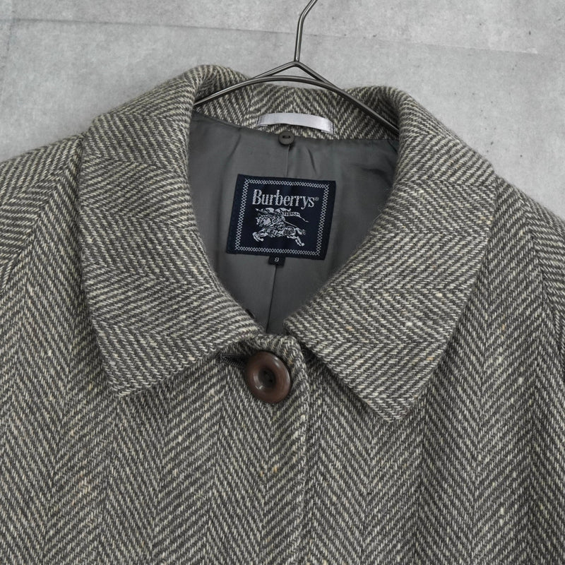 バーバリー ヴィンテージ ツイード ステンカラーコート レディース ベージュ - NEWSED