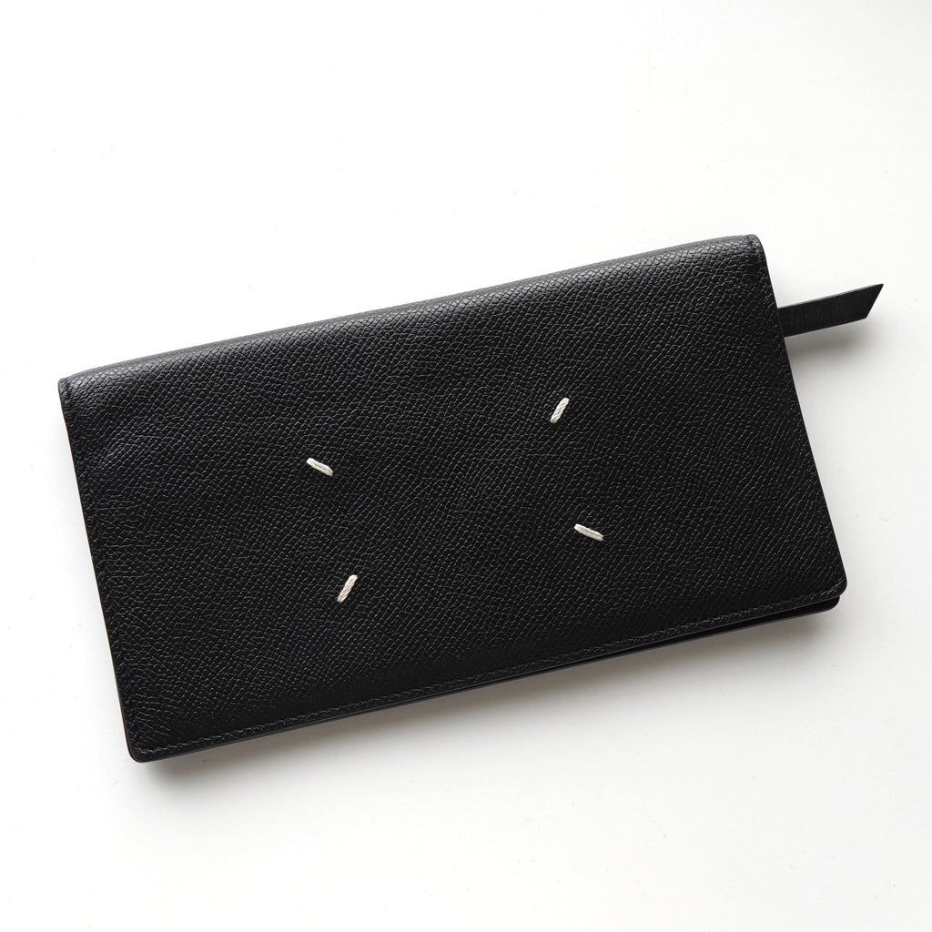 メゾン マルジェラ 四つタグ レザー ロングウォレット 長財布 ブラック