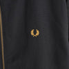 Fred Perry Zip-up Bomber Coat Long Coat Logo Embroidery Black