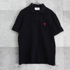 Amiparis 心形徽标短袖 Polo 衫 黑色