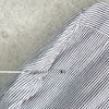 Lacoste 徽标贴片毛领条纹长袖衬衫（灰色）