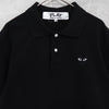 プレイ コムデギャルソン ハートロゴ 半袖ポロシャツ ブラック