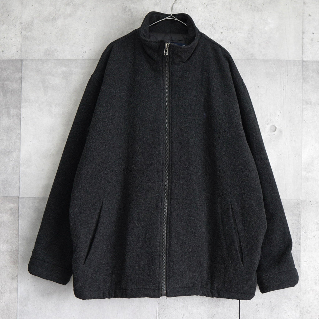 ポロ バイ ラルフローレン スモールポニーロゴ 刺繍 ウール ブルゾン ハイネック チャコールグレー