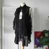 MM6 Maison Margiela Ruffle Sheer Sleeveless Blouse in Black, Unused with Tags, Women's