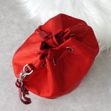 プラダ ポコノ テスート ナイロン レザー 巾着バッグ ミニ ハンドバッグ ポーチ レッド - NEWSED