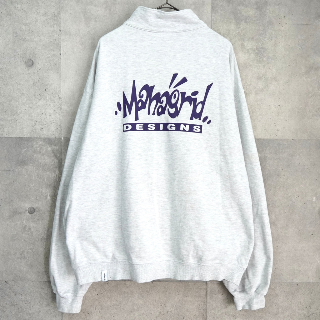 マハグリッド ハーフジップ スウェット グレー