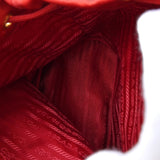 プラダ 現行モデル サフィアーノレザーハンドル 巾着バッグ ハンドバッグ トライアングルロゴ レッド - NEWSED