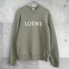 LOEWE 徽标刺绣运动衫（卡其灰色）