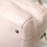 シャネル チョコバー ロゴ ソフトキャビアスキン ボーリングバッグ ハンドバッグ ピンク - NEWSED