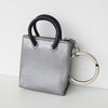 Balenciaga 包袋图案徽标皮革钥匙扣饰物（银色）