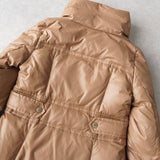 バーバリー ダウンコート ダウンジャケット ホースロゴ 刺繍 ノバチェック裏地 ベージュ レディース - NEWSED