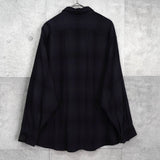 エヌハリウッド オンブレシャツ レーヨンシャツ 長袖シャツ ブラック - NEWSED