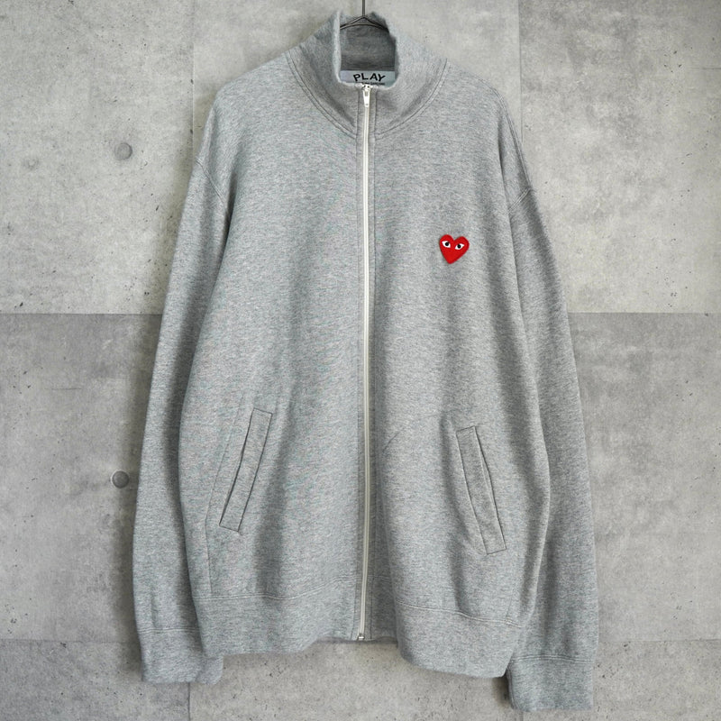 プレイ コム デ ギャルソン ハートロゴ ジップアップ スウェット グレー - NEWSED