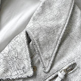 エムエムシックス メゾン マルジェラ オーバーサイズ ペンキ加工 ダブル ライダース ベスト ホワイト - NEWSED