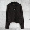 Fendi Zucca 女士羊毛 Polo 针织衫 棕黑色