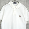 Fred Perry 徽标刺绣白色短袖 Polo 衫