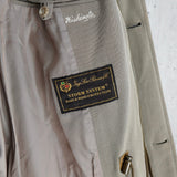 バーバリー フェイクレイヤード レザー襟 ハーフコート ハンティングジャケット ライナー付き グレーカーキ/ブラウン - NEWSED