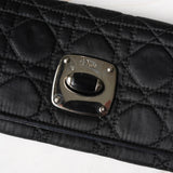 クリスチャン ディオール カナージュ ターンロック ナイロン / レザー 長財布 ブラック レディース - NEWSED