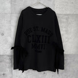 エムエムシックス メゾン マルジェラ カレッジロゴ サイドスリット スウェット ブラック レディース - NEWSED