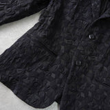 イッセイミヤケ フラワー ナイロン シングル イージー セットアップ ブラック レディース - NEWSED