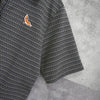 Maison Kitsune Fox 半拉链条纹全印花短袖 Polo 衫（灰色）