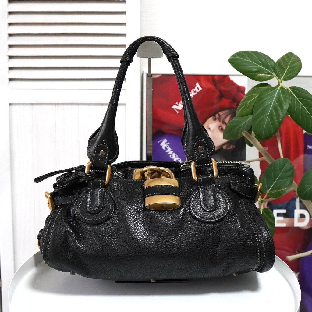 Chloe Paddington 黑色皮革手提包
